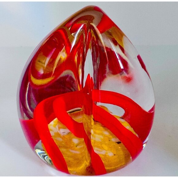 Millville Wheaton Village Signed Magnum Art Glass Paperweight Swirls on Frit 5"H - Picture 2 of 8